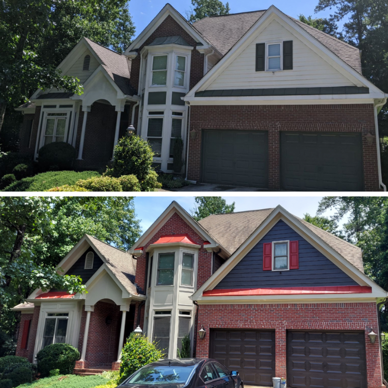 Exterior Painting Project in Powder Springs Before & After