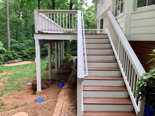 semi stain on deck floor & stairs and solid stain on rails - certapro painters of dunwoody Preview Image 1