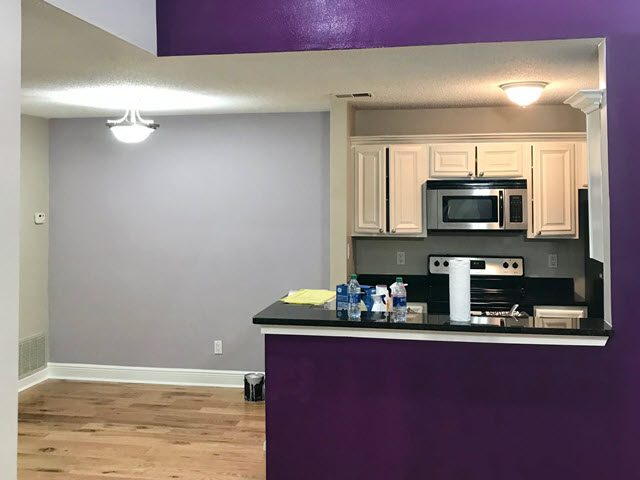 photo of repainted kitchen cabinets and purple accent wall by certapro painters of dunwoody Preview Image 2