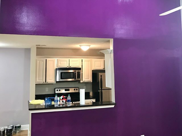 photo of repainted kitchen cabinets and purple accent wall by certapro painters of dunwoody Preview Image 3