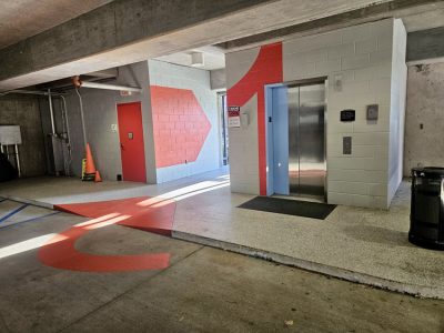 photo of repainted parking garage signage in atlanta