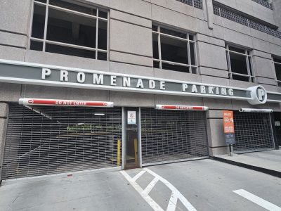 repainted parking garage exterior in midtown atlanta