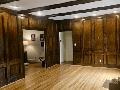 photo of stained wood walls in sandy springs ga