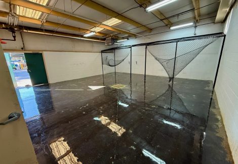 industrial floor after old coating and stains were removed