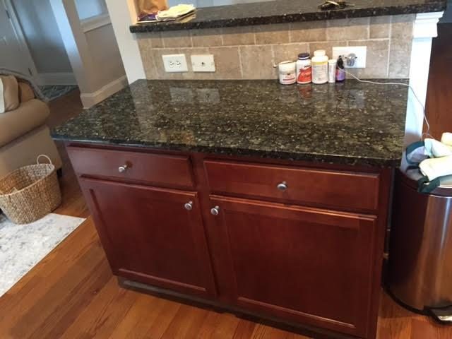 photos of kitchen cabinets before being repainted Preview Image 6