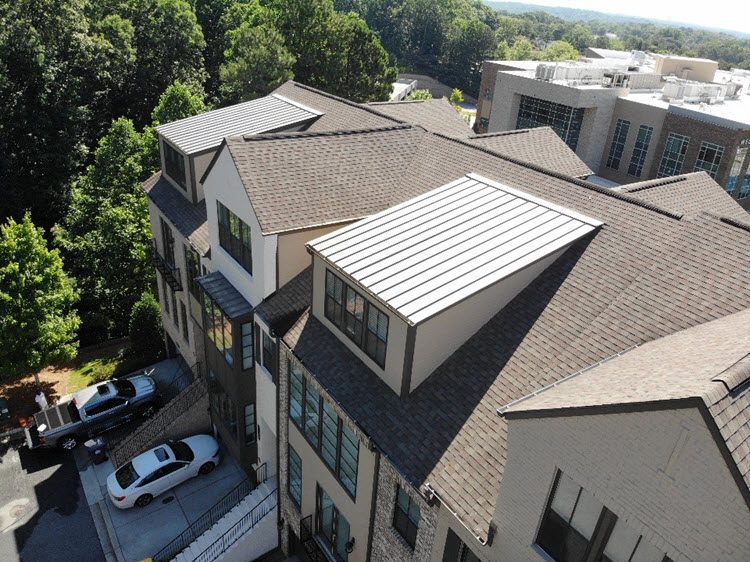 photo of repainted metal roof caps in dunwoody community Preview Image 1