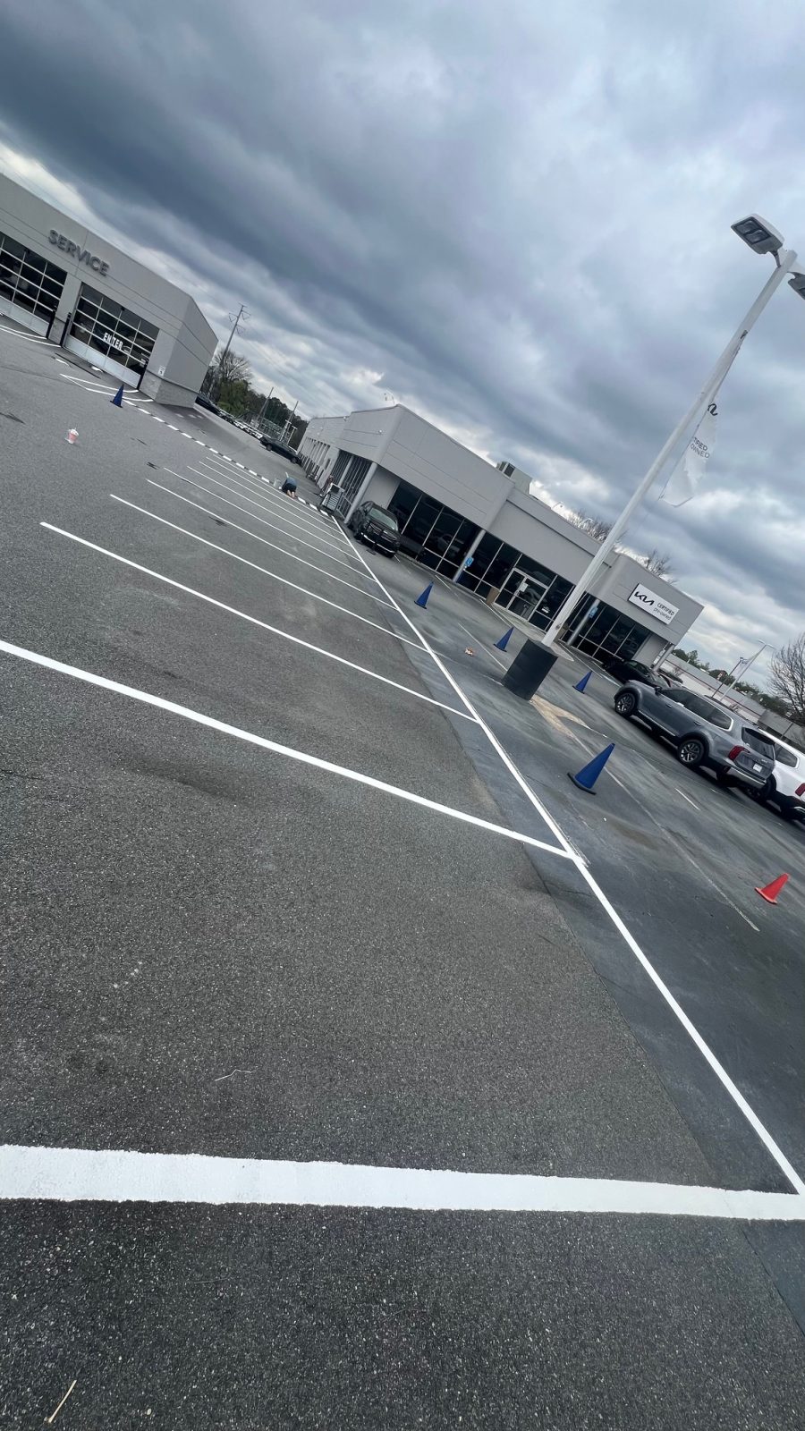 newly painted car dealership parking lot by certapro painters of dunwoody Preview Image 2