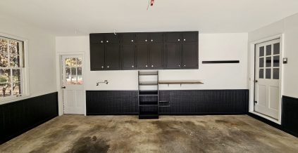 Garage Painting Project: Repainted Wood Cabinets, Walls and Trim ...