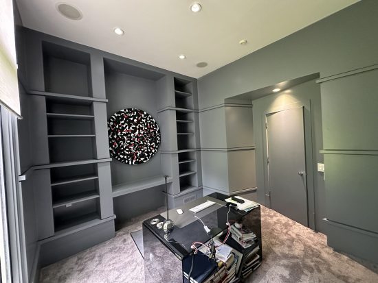 repainted home office in sandy springs using sherwin williams serious grey