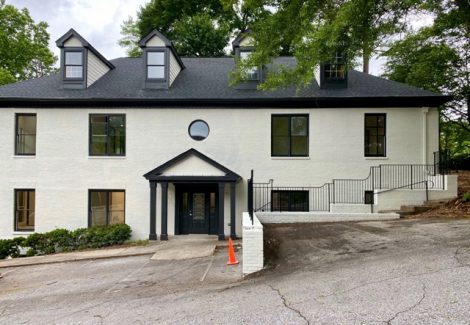 repainted white brick office building in sandy springs ga - certapro painters of dunwoody