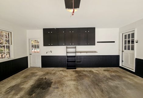 Garage Painting Project: Repainted Wood Cabinets, Walls and Trim