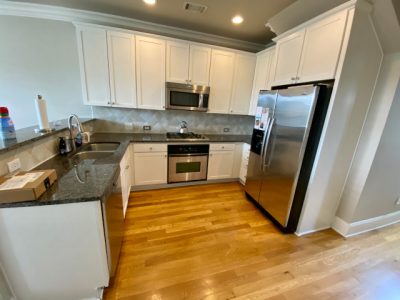 residential kitchen cabinet after repainting