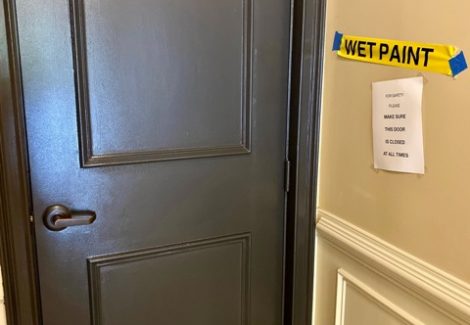 repainted elevator door trim in dunwoody - after