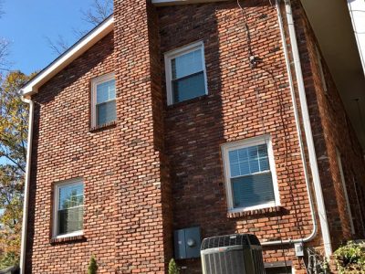 photo of brick exterior before repainting