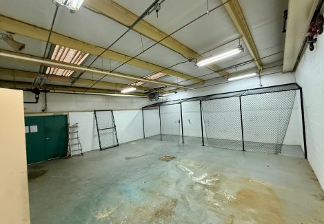 industrial floor with old coating and chemical stains