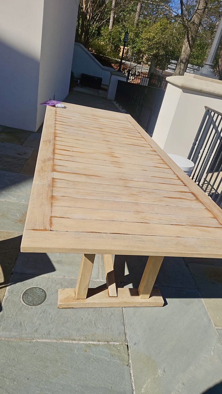 teak table after being sanded Preview Image 1
