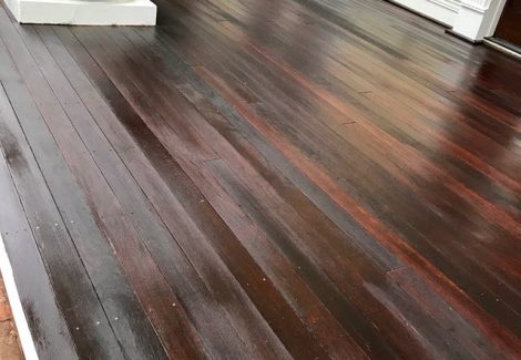 refinished wood deck in sandy springs