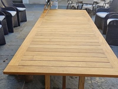 restored teak table