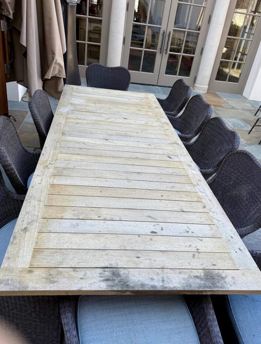 teak table before being restored Preview Image 2