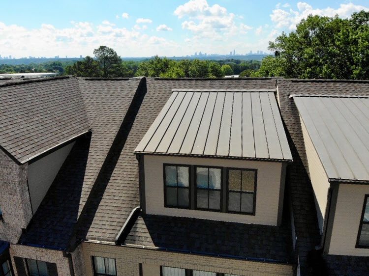 photo of repainted metal roof caps in dunwoody community Preview Image 6