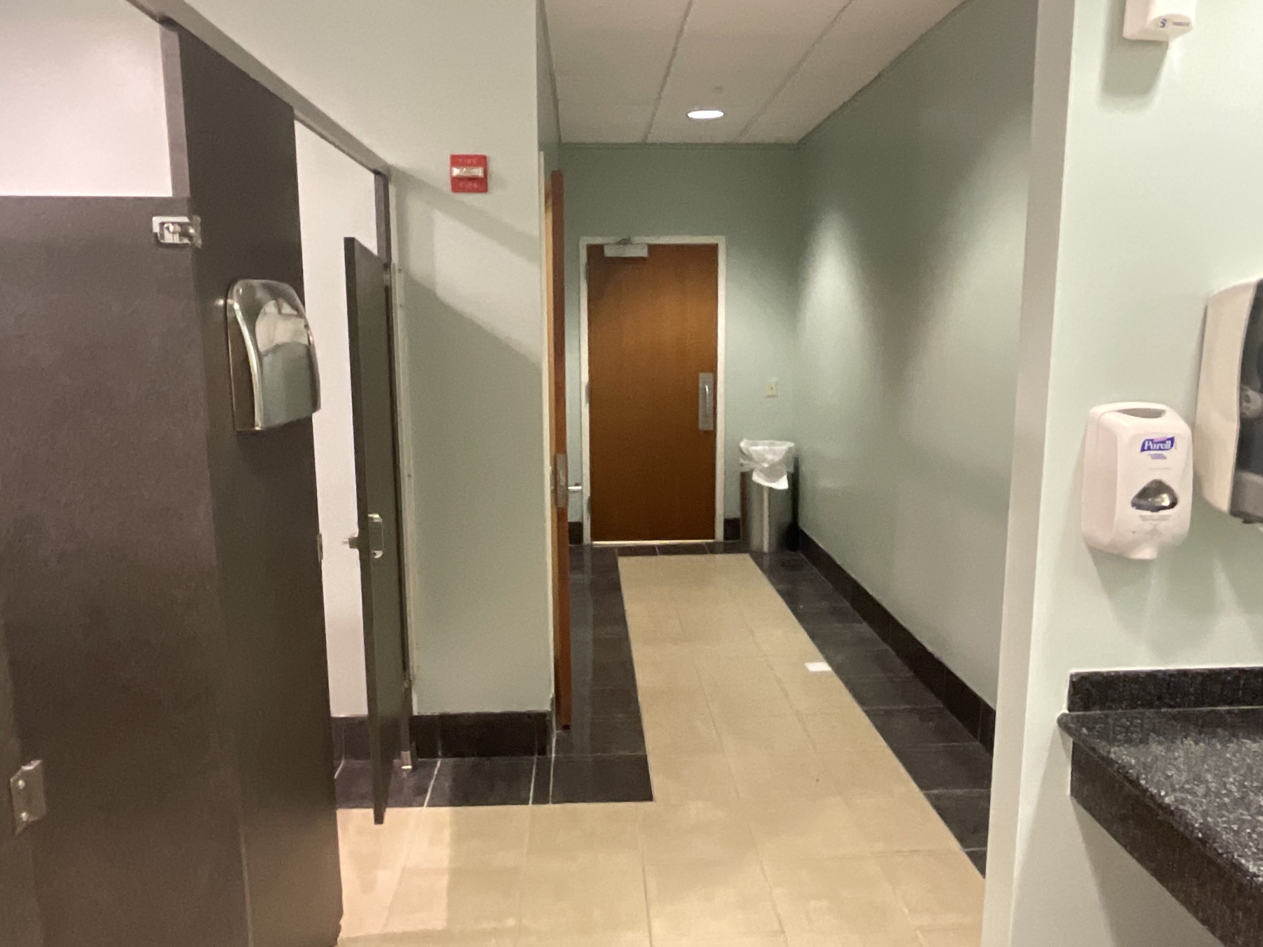 after interior painting for commercial bathroom