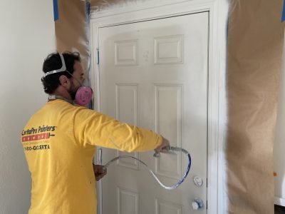 Repainting interior doors in San Diego.