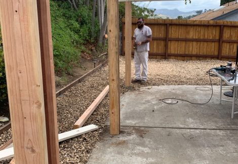 Pergola repainting and repair.