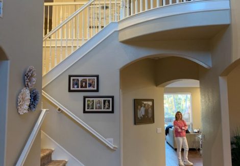 Balustrade, railings, and staircase trim painting.