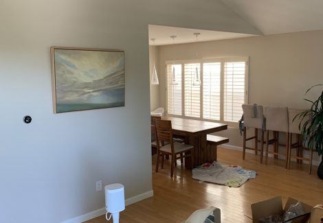 The living room and ceiling were also painted.