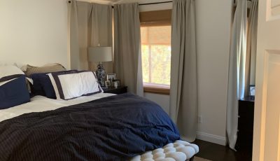 Bedroom after painting the walls and ceiling.