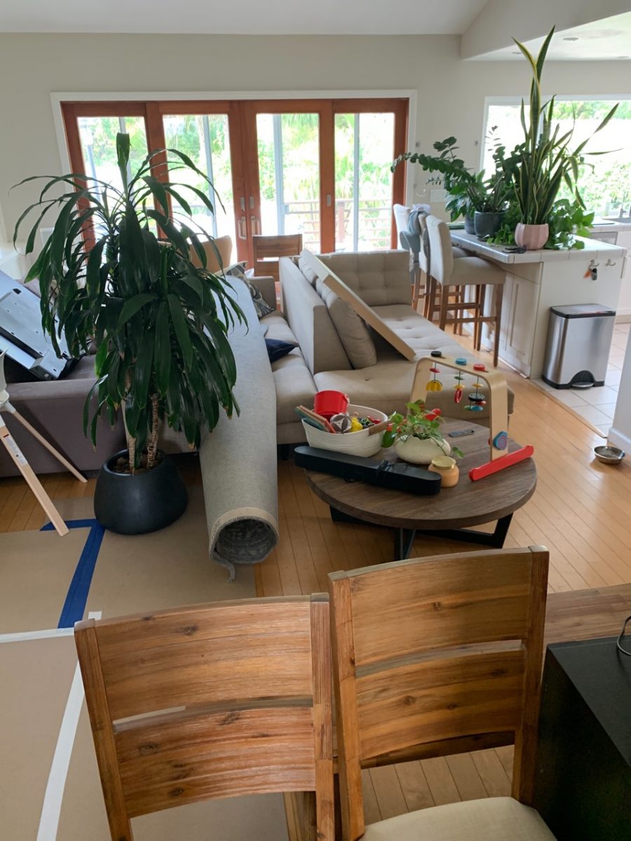 move the furniture to the center of the room before painting. Preview Image 5