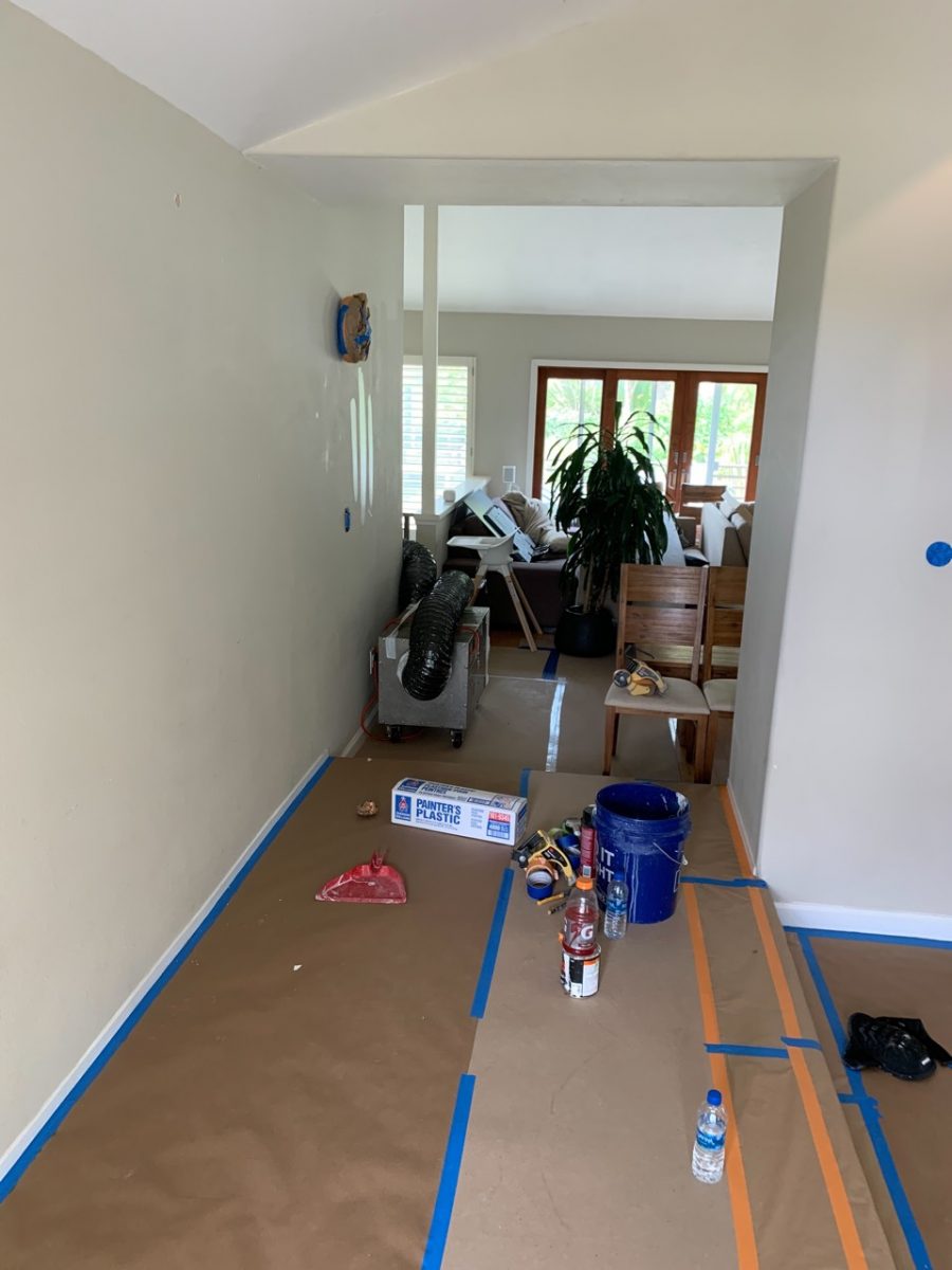 the hallways were covered in paper to protect then from paint as well. Preview Image 7