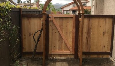 fence after being stained.