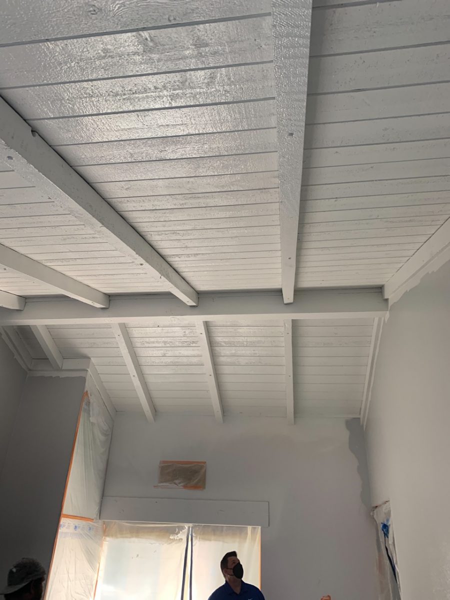 The ceiling after being painted with a spray rig. Preview Image 7