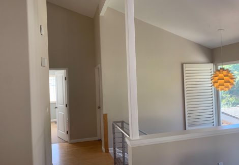 The landing at the top of the stairs was painted.