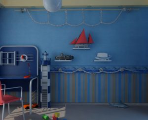 blue boys room nautical