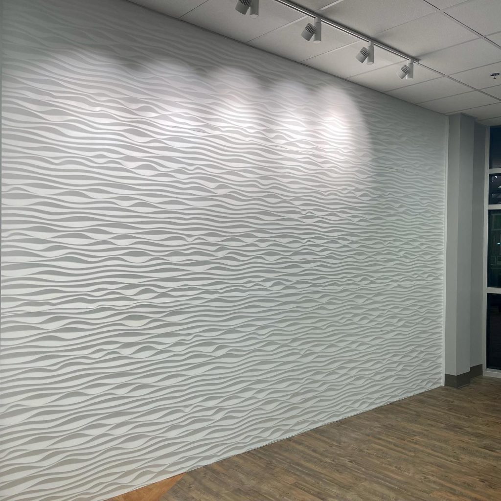 3d textured wall in dermatology office