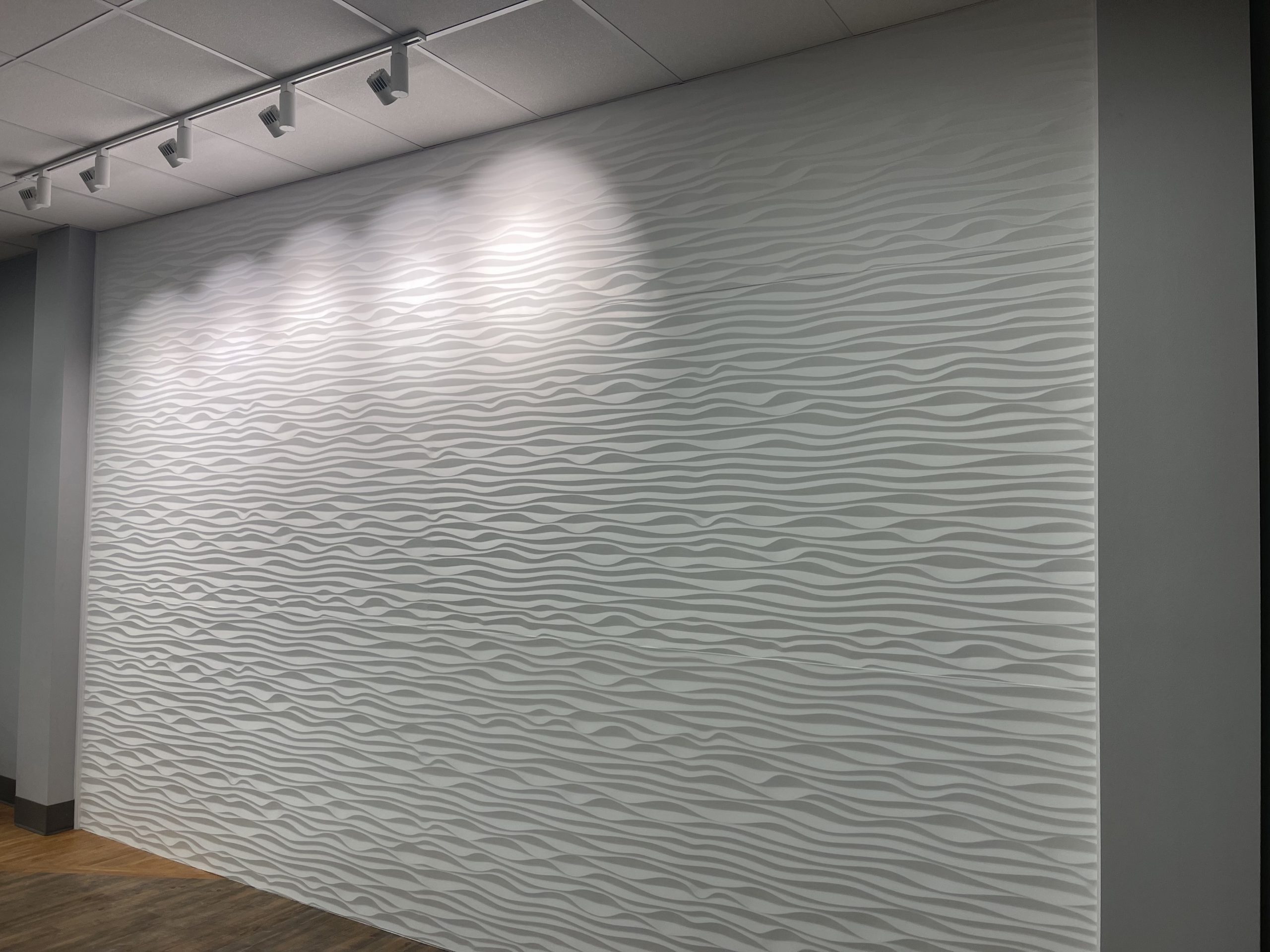 after photo of installed 3d textured wall