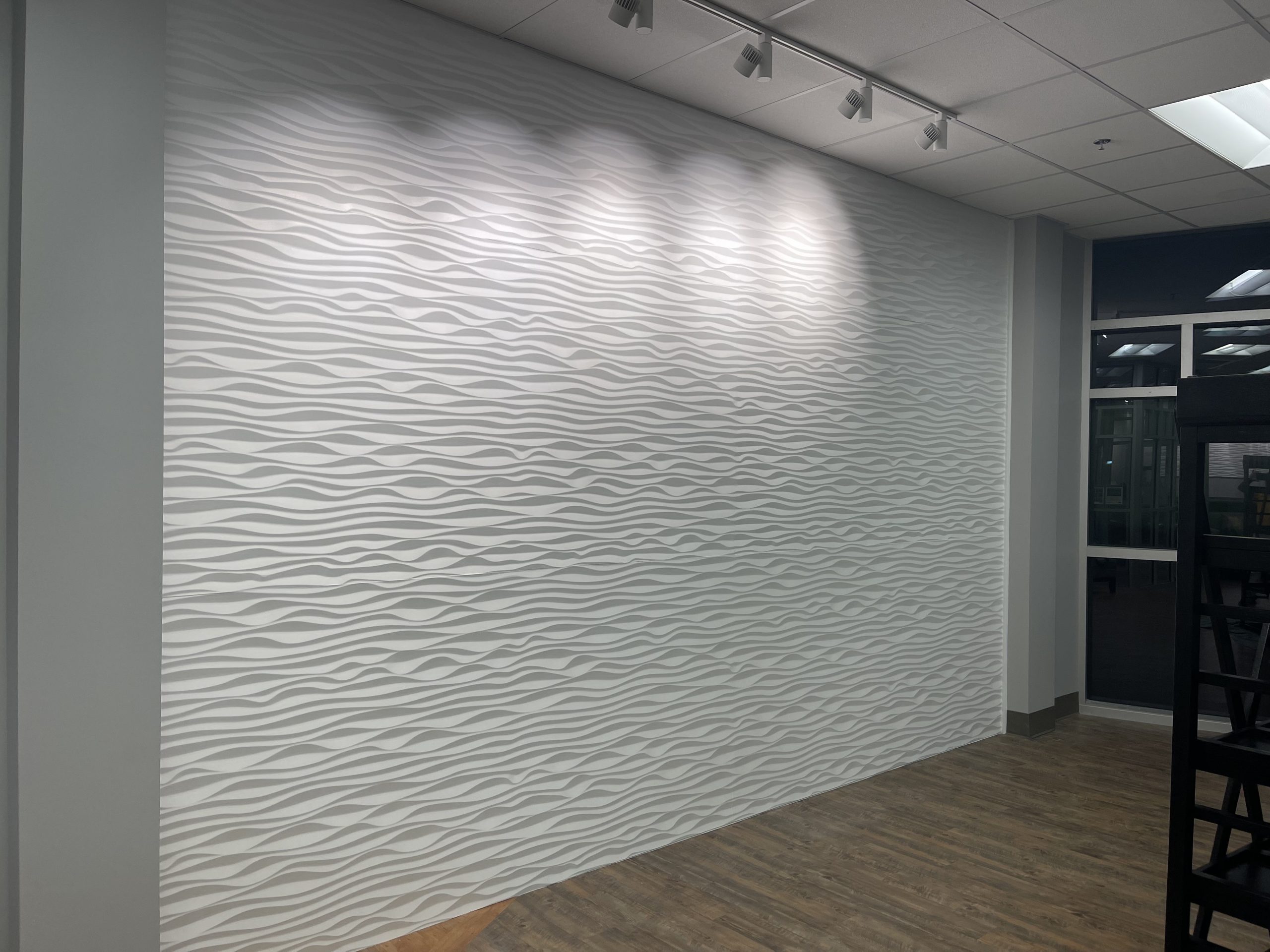 3d wall installed for skin care office
