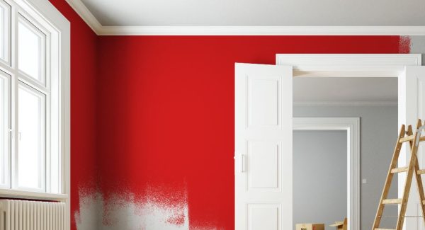 red painted room