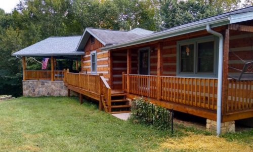 Log Home Staining Project