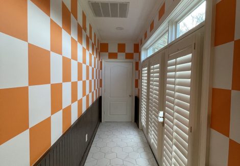 Checkered Wall Pattern Painted