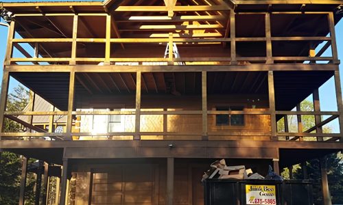 Front of Cabin Before Staining