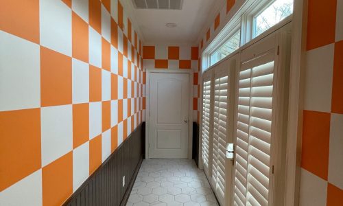 Tennessee Volunteer Checkerboard Painted Wall and Repair