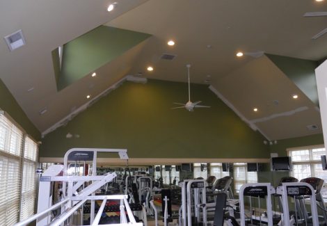 Gym Center Ceiling painted green