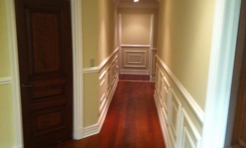 Decorative Wainscoting and Beige Walls
