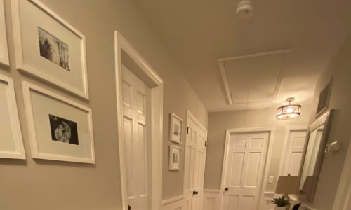 Hallway with Installed Wainscoting