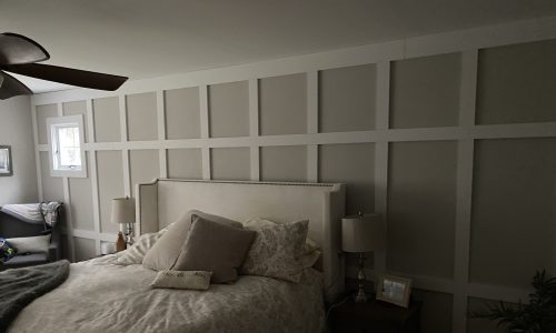 Updated Bedroom with Wainscote Painted
