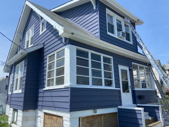 hardie board siding blue painting