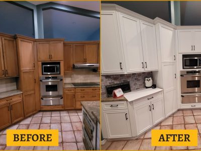 before and after kitchen painting project in east orlando FL